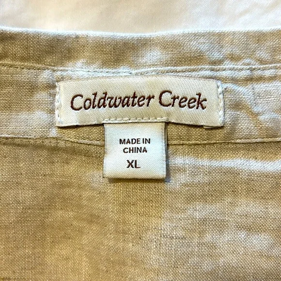 Coldwater Creek, 100% Linen shirt, Size XL - Picture 3 of 4